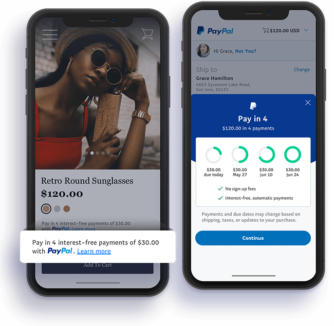 who accepts paypal pay in 4