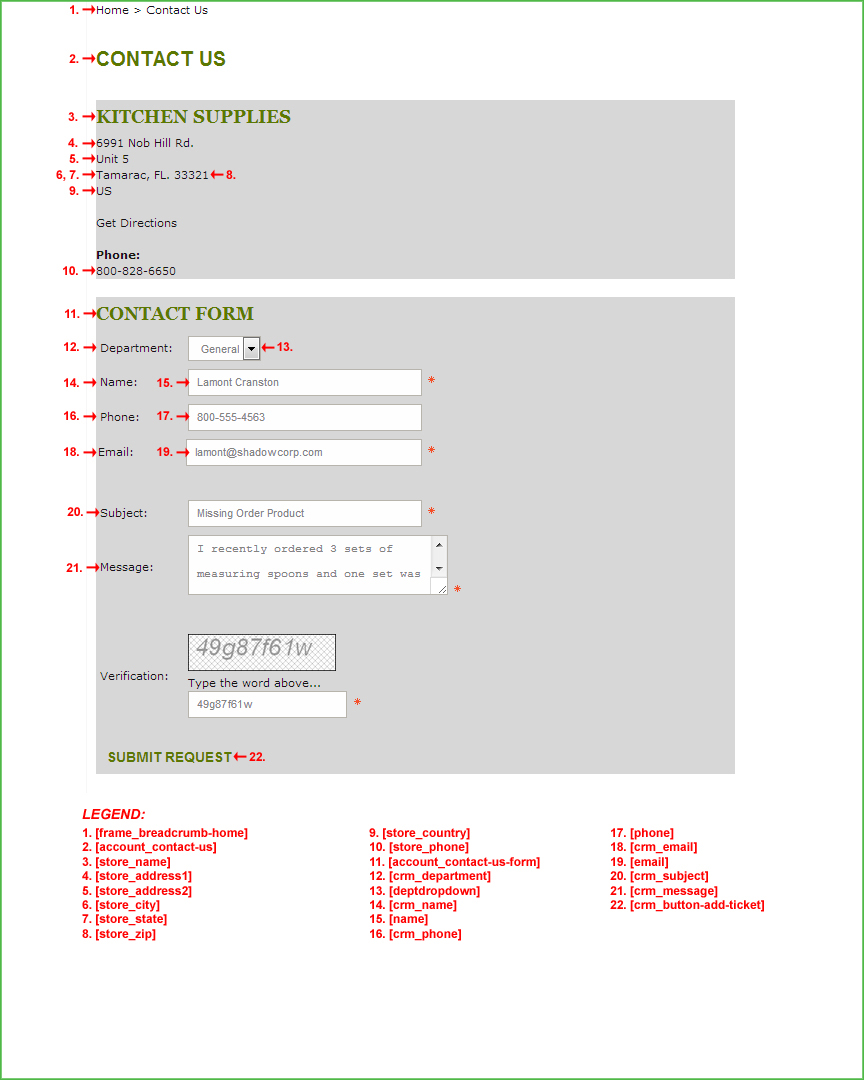 Screenshot of the contact_us.html Template