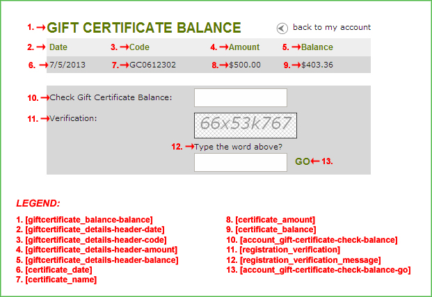 Screenshot of the gc_balance.html Template