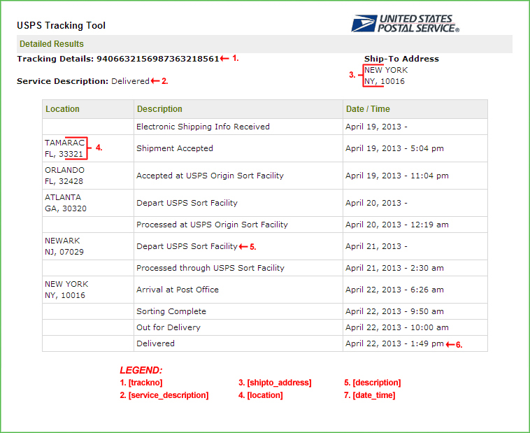 Screenshot of the usps_tracking.html Template