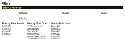 Category Filters App Preview